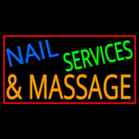 Nail Services And Massage Neon Skilt