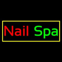 Nail Spa With Yellow Border Neon Skilt