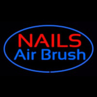 Nails Airbrush Oval Blue Neon Skilt