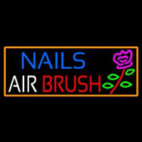 Nails Airbrush With Flower Neon Skilt