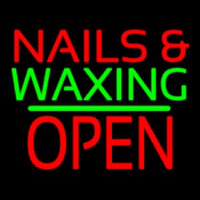 Nails And Wa ing Block Open Green Line Neon Skilt