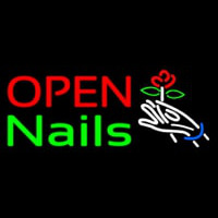 Nails Open Logo Neon Skilt