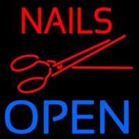 Nails Open With Scissors Neon Skilt