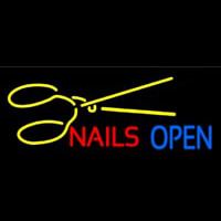 Nails Open With Scissors Neon Skilt