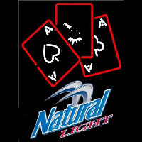 Natural Light Ace And Poker Beer Sign Neon Skilt