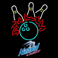 Natural Light Bowling Pool Beer Sign Neon Skilt