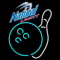 Natural Light Bowling White Beer Sign Neon Skilt