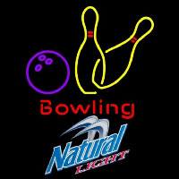 Natural Light Bowling Yellow Beer Sign Neon Skilt