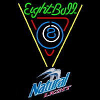 Natural Light Eightball Billiards Pool Beer Sign Neon Skilt