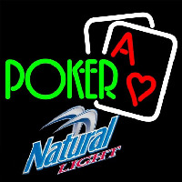 Natural Light Green Poker Beer Sign Neon Skilt