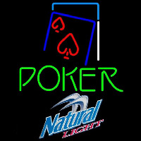 Natural Light Green Poker Red Heart Beer Sign Neon Skilt