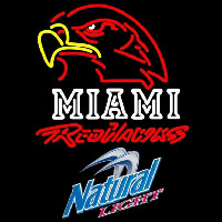 Natural Light Miami University Redhawks Beer Sign Neon Skilt