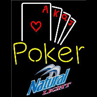Natural Light Poker Ace Series Beer Sign Neon Skilt