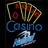 Natural Light Poker Casino Ace Series Beer Sign Neon Skilt