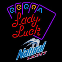 Natural Light Poker Lady Luck Series Beer Sign Neon Skilt