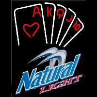 Natural Light Poker Series Beer Sign Neon Skilt