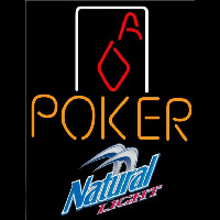 Natural Light Poker Squver Ace Beer Sign Neon Skilt