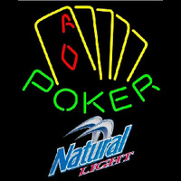 Natural Light Poker Yellow Beer Sign Neon Skilt