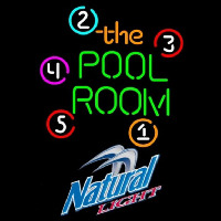 Natural Light Pool Room Billiards Beer Sign Neon Skilt