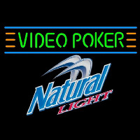 Natural Light Video Poker Beer Sign Neon Skilt