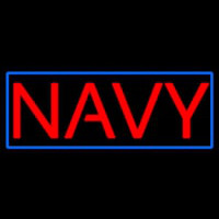 Navy Block Neon Skilt