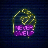 Never Give Up Neon Skilt