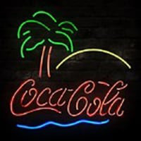 New Coca Cola Beach Coke Palm Beer Bar Neon Skilt