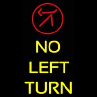 No Left Turn Neon Skilt