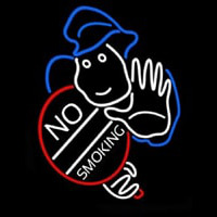 No Smoking With Man Neon Skilt