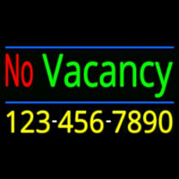 No Vacancy With Phone Number Neon Skilt
