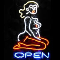 OPEN LIVE NUDES Sexy Girl Neon Skilt
