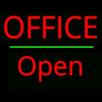 Office Open Green Line Neon Skilt