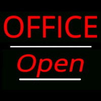 Office Open White Line Neon Skilt