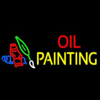 Oil Painting With Logo Neon Skilt