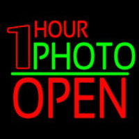 One Hour Photo Open 1 Neon Skilt