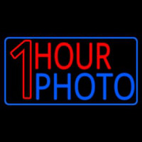 One Hour Photo With Border Neon Skilt