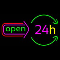 Open 24 Hours Neon Skilt