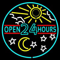 Open 24 Hours Neon Skilt