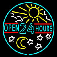 Open 24 Hours Neon Skilt