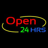 Open 24 Hrs Neon Skilt