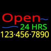 Open 24 Hrs Neon Skilt