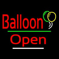 Open Balloon Green Line Neon Skilt