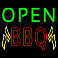 Open Bbq Red Neon Skilt