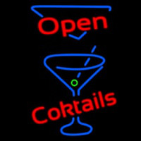 Open Cocktails Neon Skilt