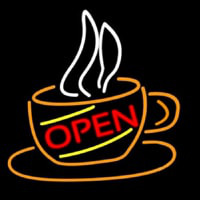 Open Coffee Cup Neon Skilt
