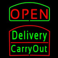 Open Delivery Carry Out Neon Skilt