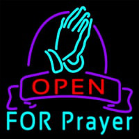 Open For Prayer Neon Skilt