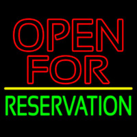 Open For Reservation With Line Neon Skilt