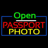 Open Passport Photo Neon Skilt