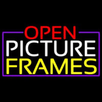 Open Picture Frames With Purple Border Neon Skilt